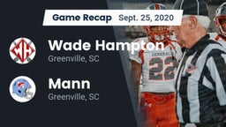 Recap: Wade Hampton  vs. Mann  2020