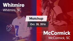 Matchup: Whitmire vs. McCormick  2016