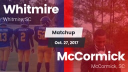 Matchup: Whitmire vs. McCormick  2017