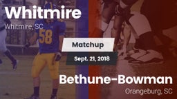 Matchup: Whitmire vs. Bethune-Bowman  2018