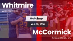 Matchup: Whitmire vs. McCormick  2018