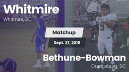 Matchup: Whitmire vs. Bethune-Bowman  2019