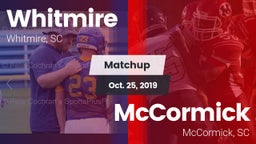 Matchup: Whitmire vs. McCormick  2019