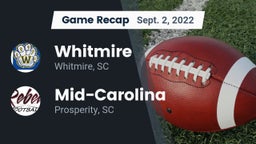 Recap: Whitmire  vs. Mid-Carolina  2022