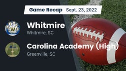 Recap: Whitmire  vs. Carolina Academy (High) 2022