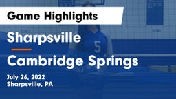 Sharpsville  vs Cambridge Springs Game Highlights - July 26, 2022