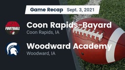Recap: Coon Rapids-Bayard  vs. Woodward Academy 2021