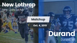 Matchup: New Lothrop vs. Durand  2019