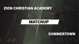 Matchup: Zion Christian Aca vs. Summertown  2016