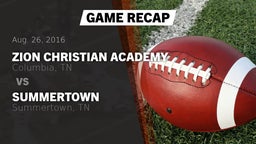 Recap: Zion Christian Academy  vs. Summertown  2016