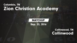 Matchup: Zion Christian Aca vs. Collinwood  2016