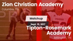 Matchup: Zion Christian Aca vs. Tipton-Rosemark Academy  2017