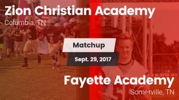 Matchup: Zion Christian Aca vs. Fayette Academy  2017