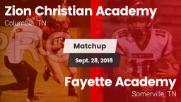 Matchup: Zion Christian Aca vs. Fayette Academy  2018
