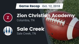 Recap: Zion Christian Academy  vs. Sale Creek  2018