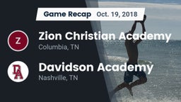 Recap: Zion Christian Academy  vs. Davidson Academy  2018
