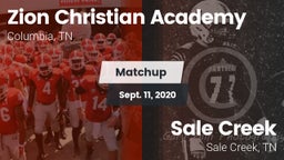 Matchup: Zion Christian Aca vs. Sale Creek  2020