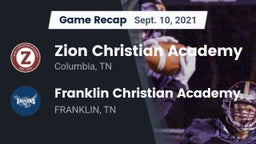 Recap: Zion Christian Academy  vs. Franklin Christian Academy 2021