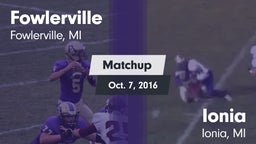 Matchup: Fowlerville vs. Ionia  2016