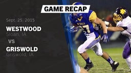 Recap: Westwood  vs. Griswold  2015