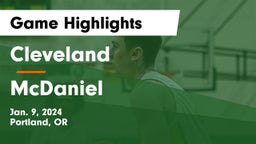 Cleveland  vs McDaniel  Game Highlights - Jan. 9, 2024