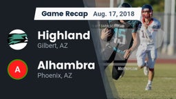 Recap: Highland  vs. Alhambra  2018