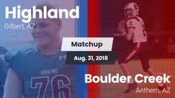 Matchup: Highland vs. Boulder Creek  2018
