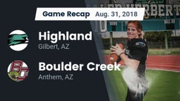 Recap: Highland  vs. Boulder Creek  2018