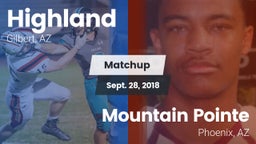 Matchup: Highland vs. Mountain Pointe  2018