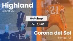 Matchup: Highland vs. Corona del Sol  2018
