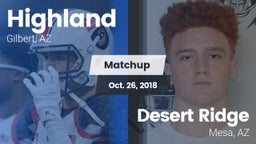 Matchup: Highland vs. Desert Ridge  2018