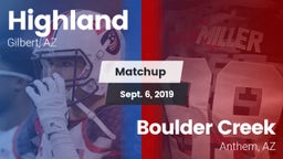 Matchup: Highland vs. Boulder Creek  2019