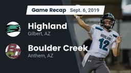 Recap: Highland  vs. Boulder Creek  2019