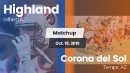Matchup: Highland vs. Corona del Sol  2019