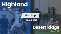 Matchup: Highland vs. Desert Ridge  2019