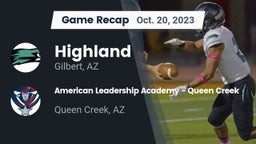 Recap: Highland  vs. American Leadership Academy - Queen Creek 2023