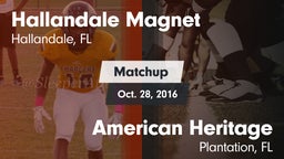 Matchup: Hallandale vs. American Heritage  2016