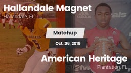 Matchup: Hallandale vs. American Heritage  2018