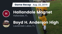 Recap: Hallandale Magnet  vs. Boyd H. Anderson High 2019