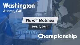 Matchup: Washington vs. Championship 2016