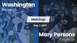 Matchup: Washington vs. Mary Persons  2017