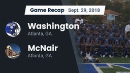 Recap: Washington  vs. McNair  2018