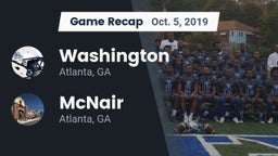 Recap: Washington  vs. McNair  2019