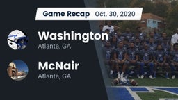 Recap: Washington  vs. McNair  2020