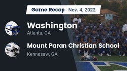 Recap: Washington  vs. Mount Paran Christian School 2022