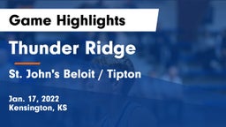 Thunder Ridge  vs St. John's Beloit / Tipton Game Highlights - Jan. 17, 2022