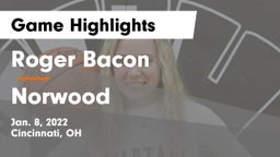 Roger Bacon  vs Norwood  Game Highlights - Jan. 8, 2022