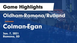 Oldham-Ramona/Rutland  vs Colman-Egan  Game Highlights - Jan. 7, 2021