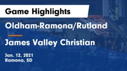 Oldham-Ramona/Rutland  vs James Valley Christian Game Highlights - Jan. 12, 2021