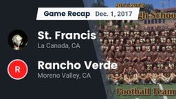 Recap: St. Francis  vs. Rancho Verde  2017